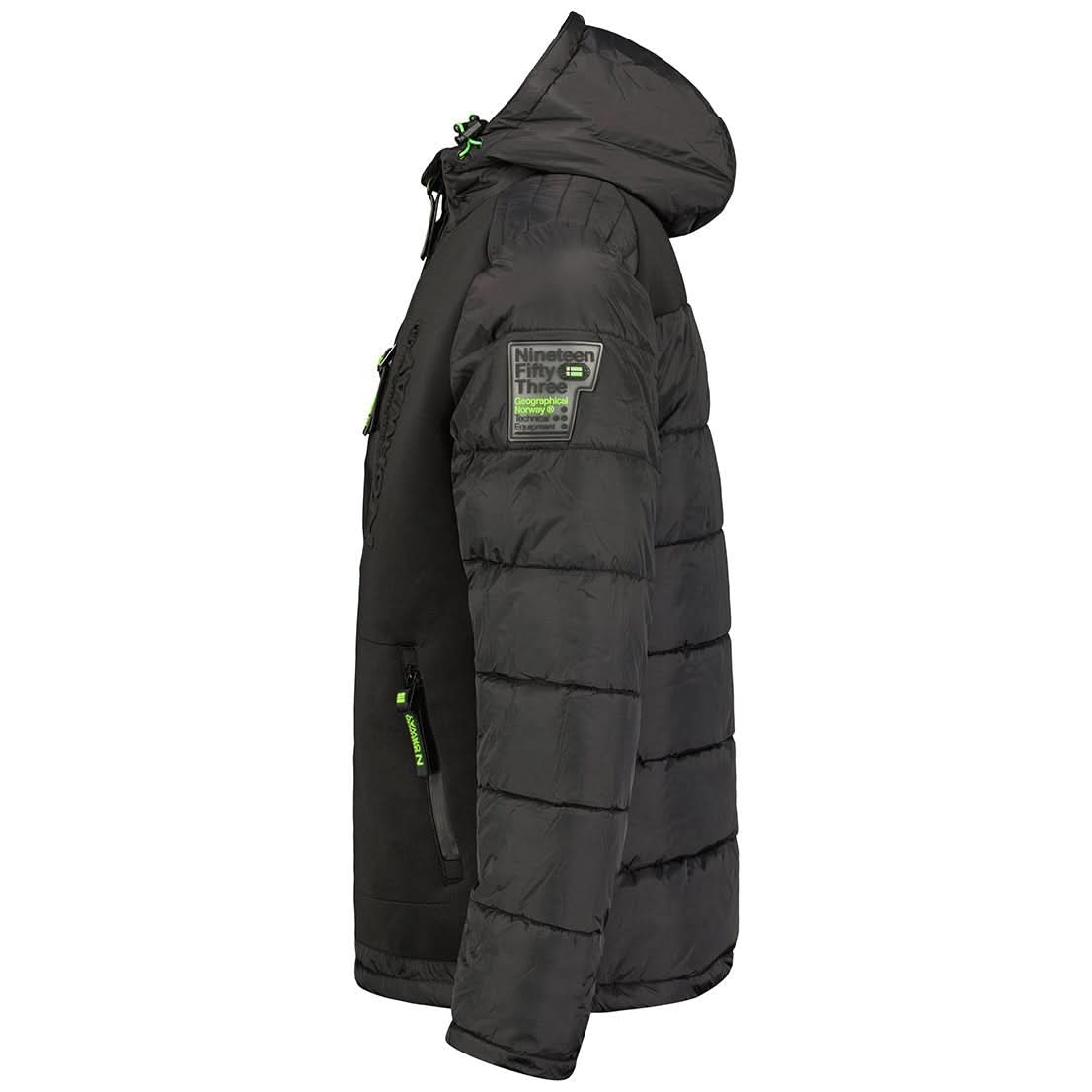 Geographical Norway Beachwood Homme - Puffer jacket bimatière contrastée et matelassée Noir Vert - Geographical Norway - S Noir Vert
