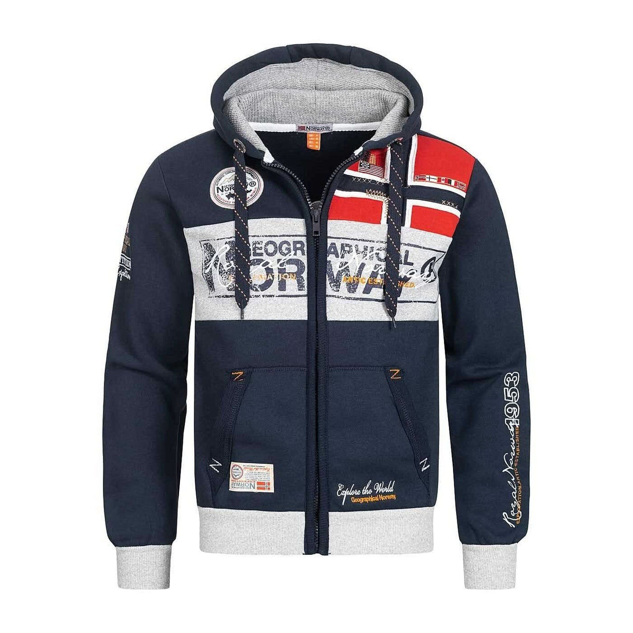 Geographical Norway Flyer Homme - Sweatshirt zippé - Geographical Norway - S Marine