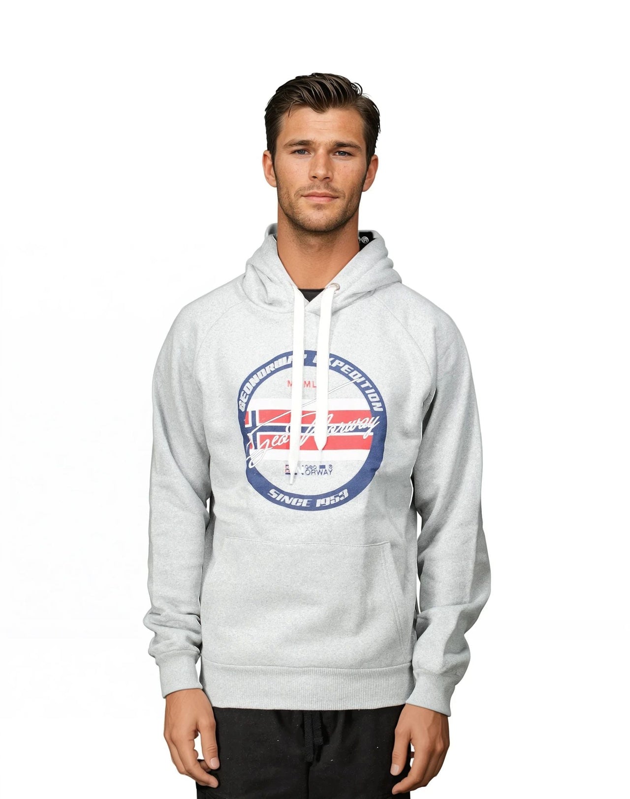 Geographical Norway GARIS Homme - Kopfbedeckter Sweatshirt mit Kapuze und Kängurutaschen - Geographical Norway GARIS_MEN_MARINE_S_SDB-GARIS_MEN_GRIS_CLAIR_S_SDB-GARIS_MEN_NOIR_S_S_SDB-.GARIS_MEN_MARINE_M_SDB-GARIS_MEN_SCHWARZ_M_SDB-GARIS_MEN_HELLGRAU_M_SDB-GARIS_MEN_MARINE_L_SDB-GARIS_MEN_SCHWARZ_L_SDB-GARIS_MEN_HELLGRAU_L_SDB-GARIS_MEN_SCHWARZ_XL_SDB