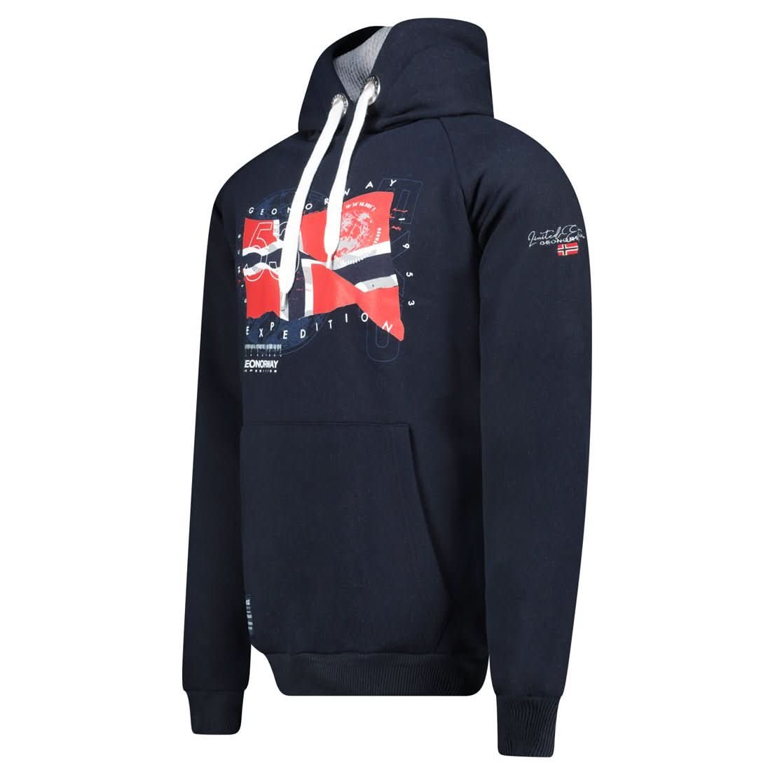 Geographical Norway GDRAP Hombres - Sudadera con capucha con bandera y estampados - Geographical Norway GDRAP_MEN_MARINE_S_SDB-GDRAP_MEN_BLANC_S_SDB-GDRAP_MEN_MARINE_M_SDB-GDRAP_MEN_WHITE_M_SDB-GDRAP_MEN_MARINE_L_SDB-GDRAP_MEN_WHITE_L_SDB-GDRAP_MEN_MARINE_XL_SDB-GDRAP_MEN_WHITE_XL_SDB-GDRAP_MEN_MARINE_XXL_SDB-GDRAP_MEN_WHITE_XXL_SDB