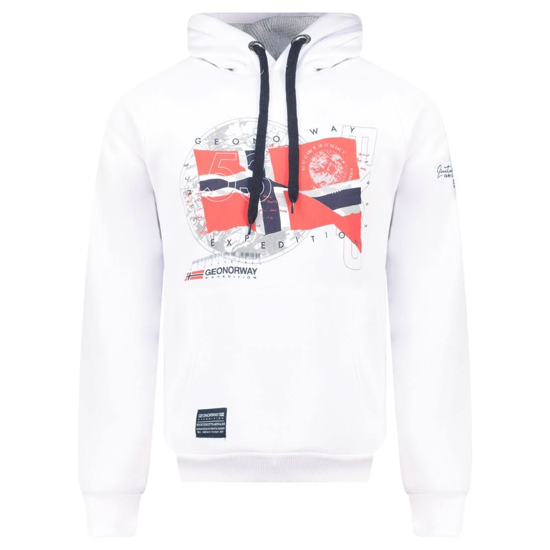 Geographical Norway GDRAP Homme - Hooded sweatshirt with flag and prints - Geographical Norway GDRAP_MEN_MARINE_S_SDB-GDRAP_MEN_BLANC_S_SDB-GDRAP_MEN_MARINE_M_SDB-GDRAP_MEN_BLANC_M_SDB-GDRAP_MEN_MARINE_L_SDB-GDRAP_MEN_BLANC_L_SDB-GDRAP_MEN_MARINE_XL_SDB-GDRAP_MEN_BLANC_XL_SDB-GDRAP_MEN_MARINE_XXL_SDB-GDRAP_MEN_BLANC_XXL_SDB