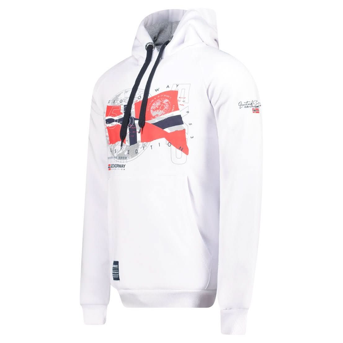 Geographical Norway GDRAP Homme - Sweat à Capuche avec Drapeau et Impressions - Geographical Norway GDRAP_MEN_MARINE_S_SDB-GDRAP_MEN_BLANC_S_SDB-GDRAP_MEN_MARINE_M_SDB-GDRAP_MEN_BLANC_M_SDB-GDRAP_MEN_MARINE_L_SDB-GDRAP_MEN_BLANC_L_SDB-GDRAP_MEN_MARINE_XL_SDB-GDRAP_MEN_BLANC_XL_SDB-GDRAP_MEN_MARINE_XXL_SDB-GDRAP_MEN_BLANC_XXL_SDB