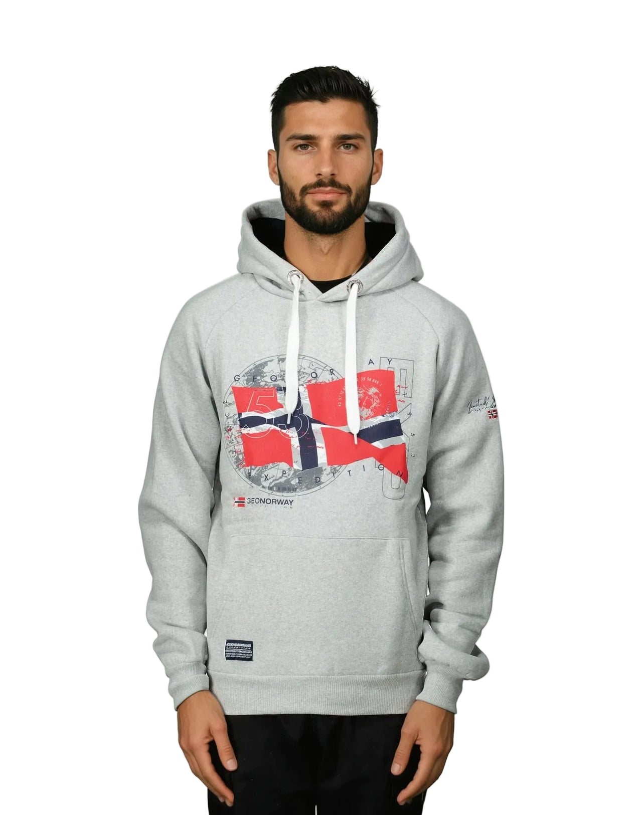 Geographical Norway GDRAP Homme - Hooded sweatshirt with flag and prints - Geographical Norway GDRAP_MEN_MARINE_S_SDB-GDRAP_MEN_BLANC_S_SDB-GDRAP_MEN_MARINE_M_SDB-GDRAP_MEN_BLANC_M_SDB-GDRAP_MEN_MARINE_L_SDB-GDRAP_MEN_BLANC_L_SDB-GDRAP_MEN_MARINE_XL_SDB-GDRAP_MEN_BLANC_XL_SDB-GDRAP_MEN_MARINE_XXL_SDB-GDRAP_MEN_BLANC_XXL_SDB