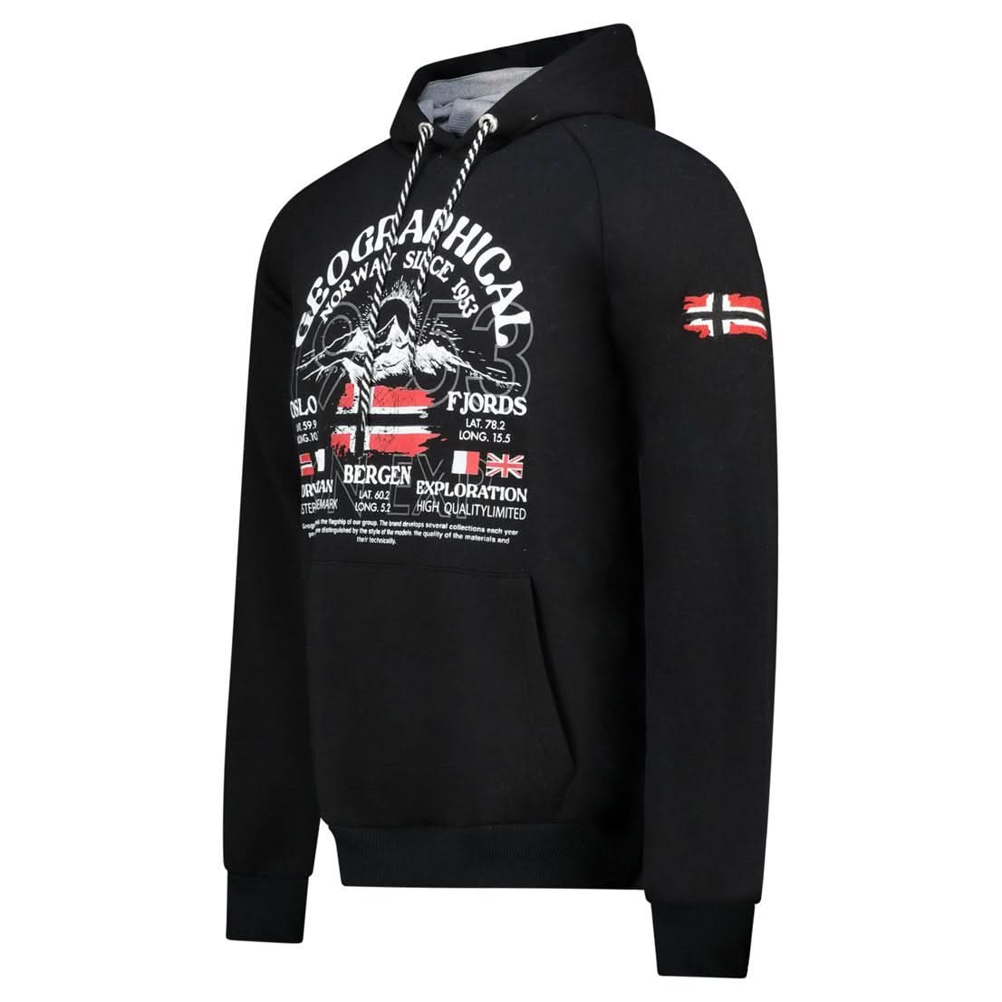 Geographical Norway Gommy Uomo - Felpa con cappuccio con stampe e bandiera - Geographical Norway GOMMY_MEN_NOIR_SDB-GOMMY_MEN_NOIR_M_SDB-GOMMY_MEN_NOIR_L_SDB-GOMMY_MEN_NOIR_XL_SDB-GOMMY_MEN_NOIR_XXL_SDB-GOMMY_MEN_NOIR_3XL_SDB-GOMMY_MEN_GRIS_CLAIR_SDB-GOMMY_MEN_GRIS_CLAIR_M_SDB-GOMMY_MEN_GRIS_CLAIR_XL_SDB-GOMMY_MEN_GRIS_CLAIR_XL_SDB