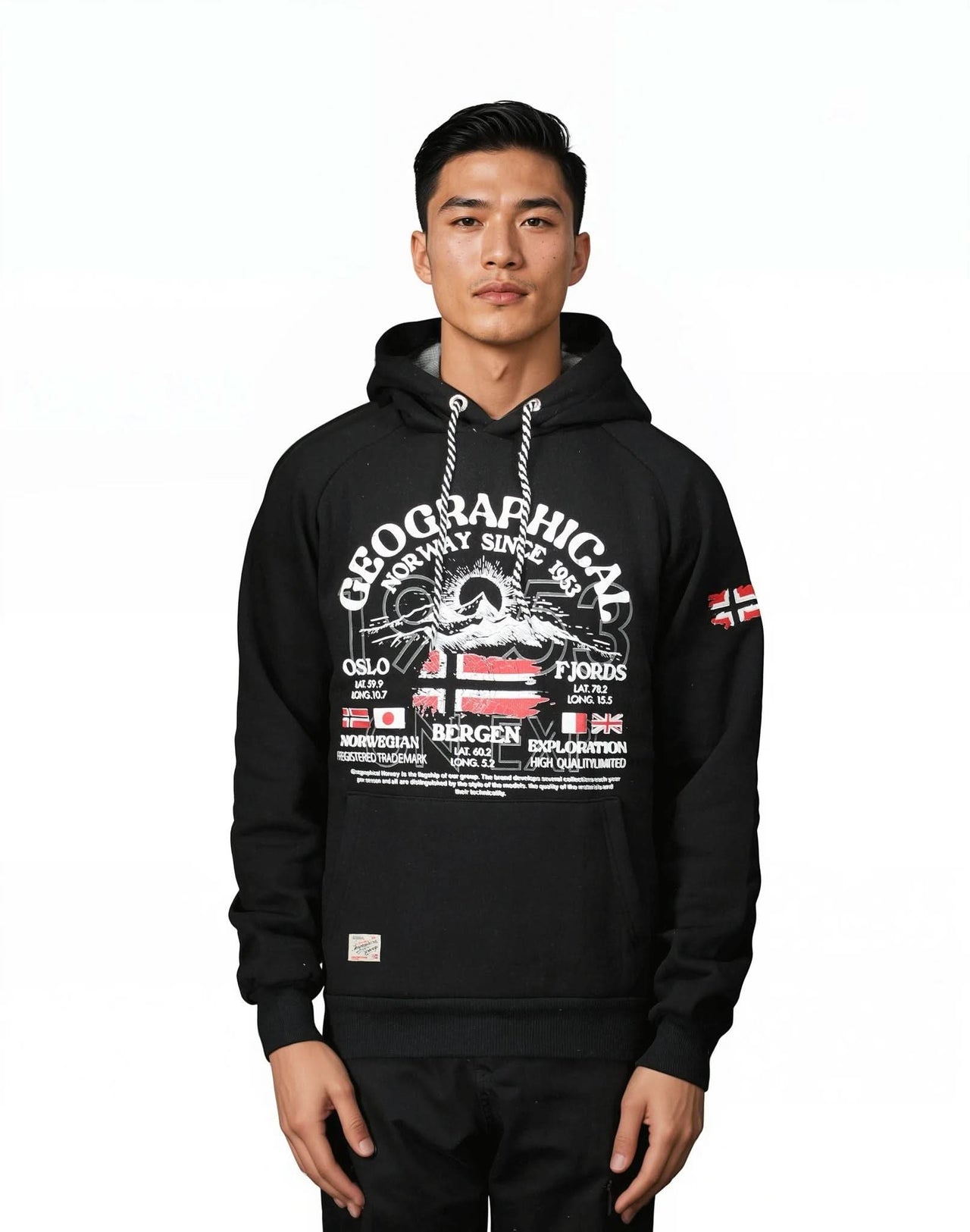 Geographical Geographical Norway Gommy Hombres - Sudadera con capucha con estampados y bandera - Geographical Norway GOMMY_MEN_NOIR_SDB-GOMMY_MEN_NOIR_M_SDB-GOMMY_MEN_NOIR_L_SDB-GOMMY_MEN_NOIR_XL_SDB-GOMMY_MEN_NOIR_XXL_SDB-GOMMY_MEN_NOIR_3XL_SDB-GOMMY_MEN_GRIS_CLAIR_SDB-GOMMY_MEN_GRIS_CLAIR_M_SDB-GOMMY_MEN_GRIS_CLAIR_XL_SDB-GOMMY_MEN_GRIS_CLAIR_XL_SDB