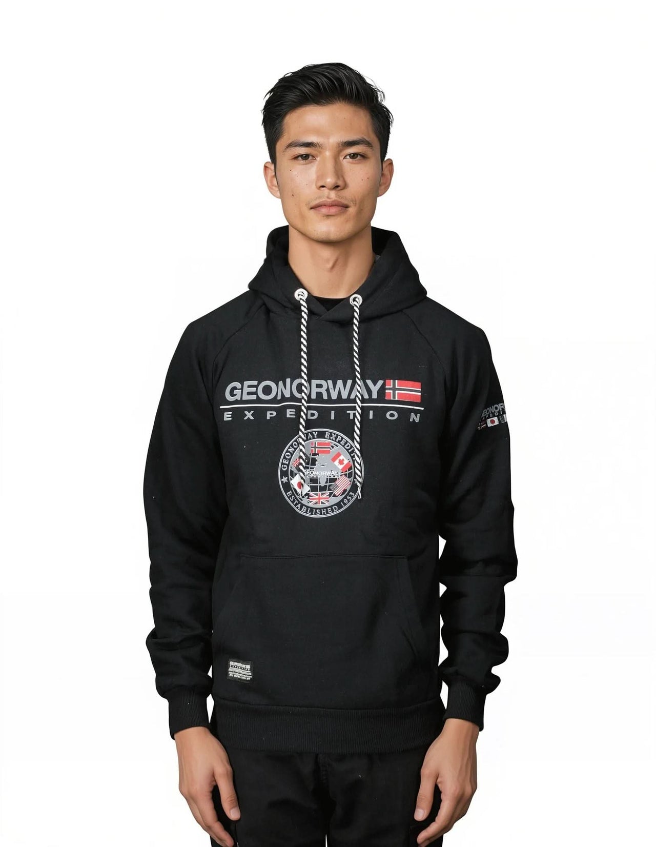 Geographical Norway GVICK Homme - Kapuzenpullover mit Aufdrucken und Flagge - Geographical Norway GVICK_MEN_NOIR_S_SDB-GVICK_MEN_NOIR_MSDB-GVICK_MEN_NOIR_L_SDB-.GVICK_MEN_SCHWARZ_XL_SDB-GVICK_MEN_SCHWARZ_XXL_SDB-GVICK_MEN_SCHWARZ_3XL_SDB-GVICK_MEN_GRIS_FONCE_S_SDB-GVICK_MEN_GRIS_FONCE_M_SDB-GVICK_MEN_GRIS_FONCE_SDB-GVICK_MEN_GRIS_FONCE_XL_SDB