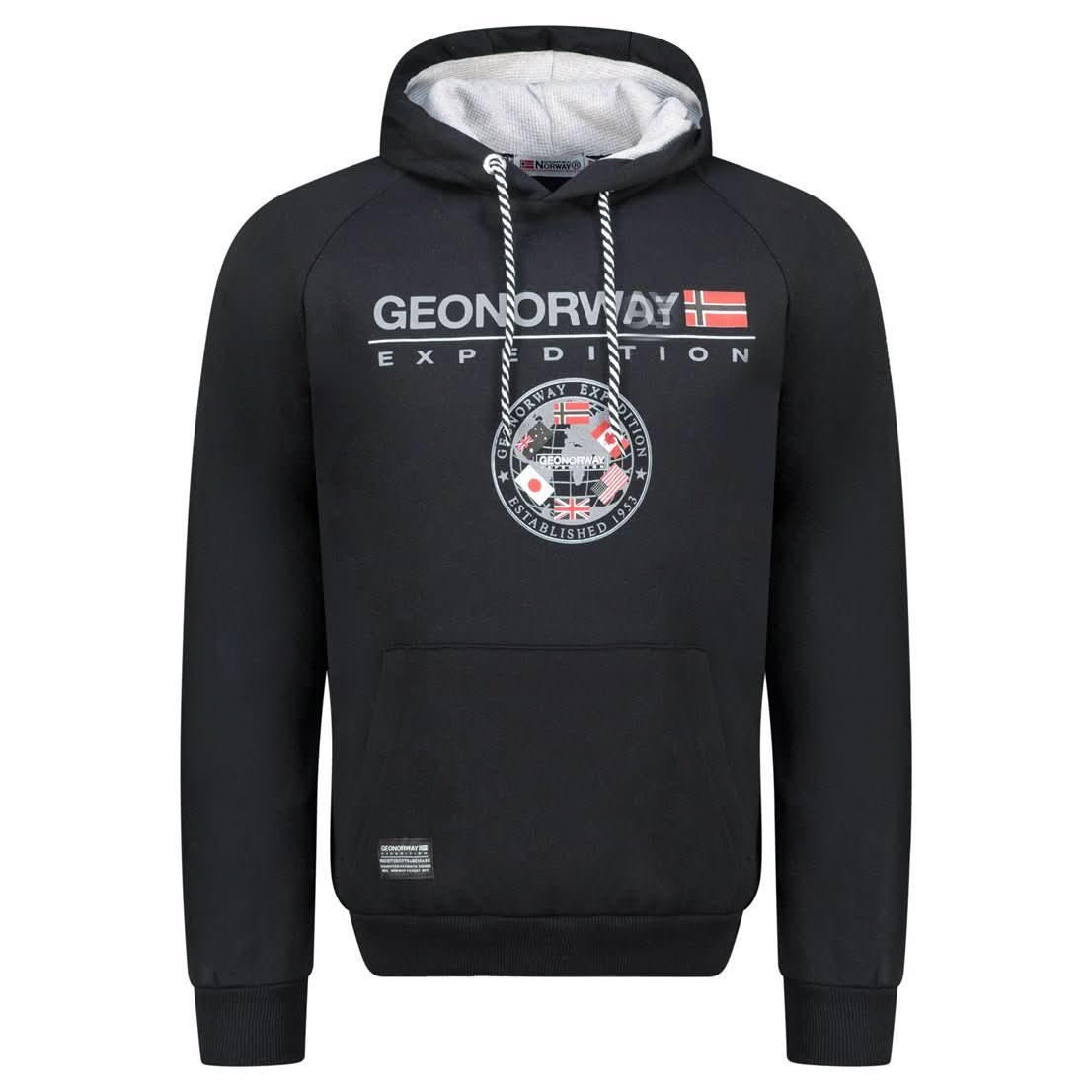 Geographical Norway GVICK Homme - Kapuzenpullover mit Aufdrucken und Flagge - Geographical Norway GVICK_MEN_NOIR_S_SDB-GVICK_MEN_NOIR_MSDB-GVICK_MEN_NOIR_L_SDB-.GVICK_MEN_SCHWARZ_XL_SDB-GVICK_MEN_SCHWARZ_XXL_SDB-GVICK_MEN_SCHWARZ_3XL_SDB-GVICK_MEN_GRIS_FONCE_S_SDB-GVICK_MEN_GRIS_FONCE_M_SDB-GVICK_MEN_GRIS_FONCE_SDB-GVICK_MEN_GRIS_FONCE_XL_SDB