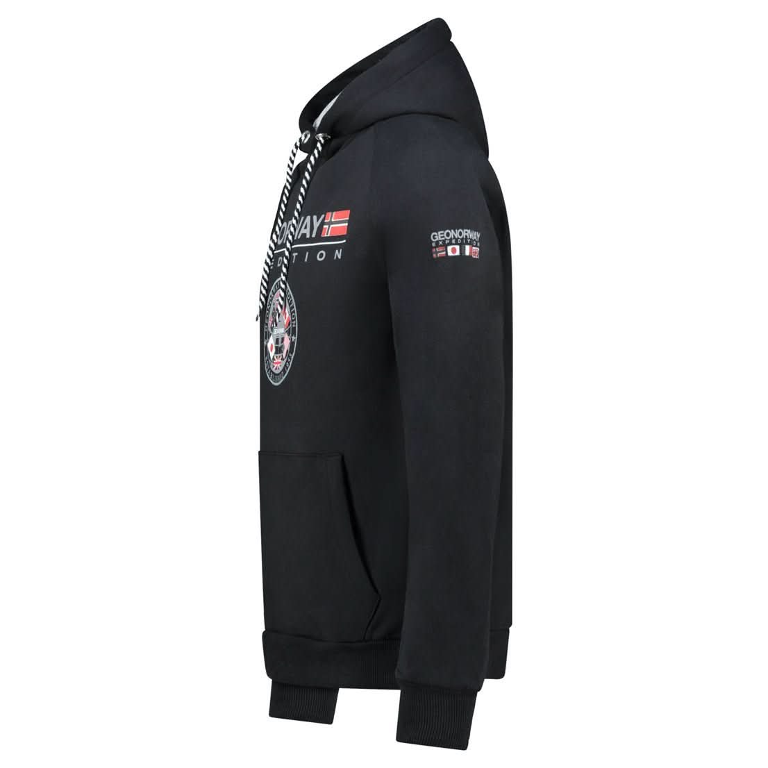 Geographical Norway GVICK Homme - Kapuzenpullover mit Aufdrucken und Flagge - Geographical Norway GVICK_MEN_NOIR_S_SDB-GVICK_MEN_NOIR_MSDB-GVICK_MEN_NOIR_L_SDB-.GVICK_MEN_SCHWARZ_XL_SDB-GVICK_MEN_SCHWARZ_XXL_SDB-GVICK_MEN_SCHWARZ_3XL_SDB-GVICK_MEN_GRIS_FONCE_S_SDB-GVICK_MEN_GRIS_FONCE_M_SDB-GVICK_MEN_GRIS_FONCE_SDB-GVICK_MEN_GRIS_FONCE_XL_SDB