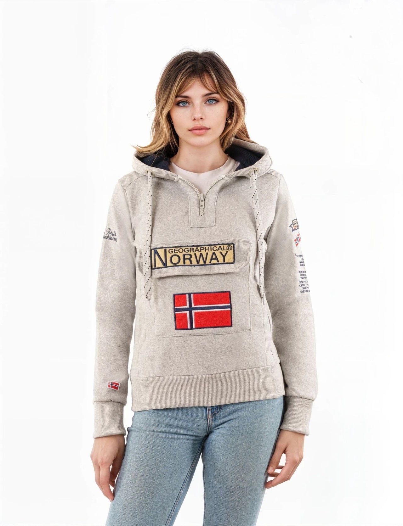 Geographical Norway Gymclass Femme - Hooded sweatshirt - Geographical Norway - S Gris Clair