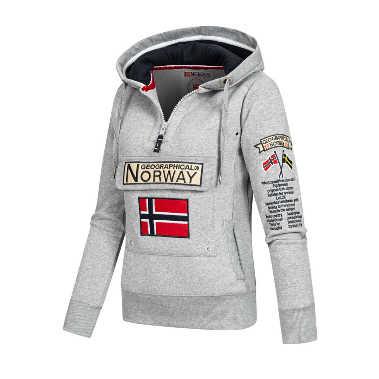 Geographical Norway Gymclass Damen - Kapuzenpullover - Geographical Norway - S Hellgrau