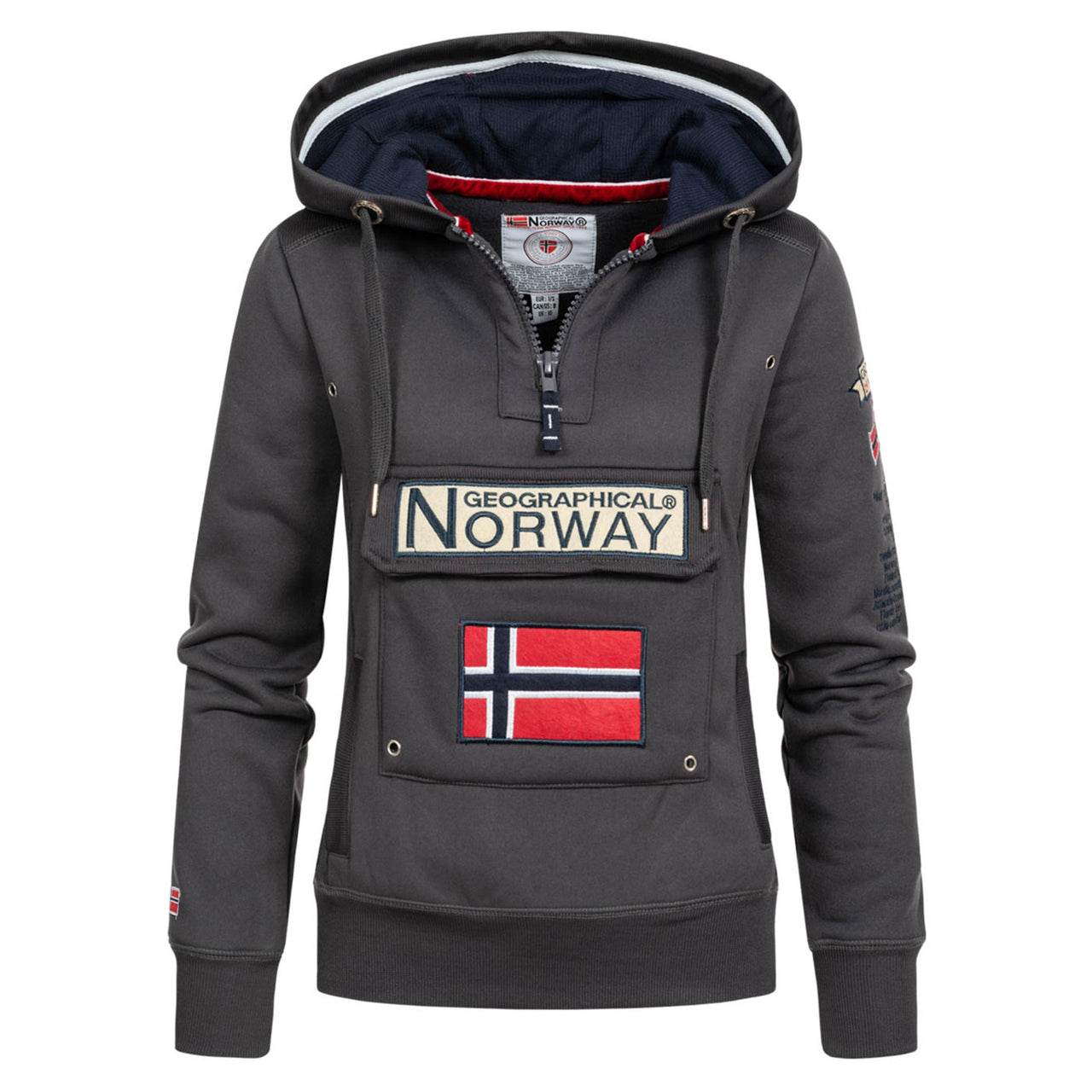 Geographical Norway Gymclass Femme - Sweat à capuche - Geographical Norway - S Gris Fonce