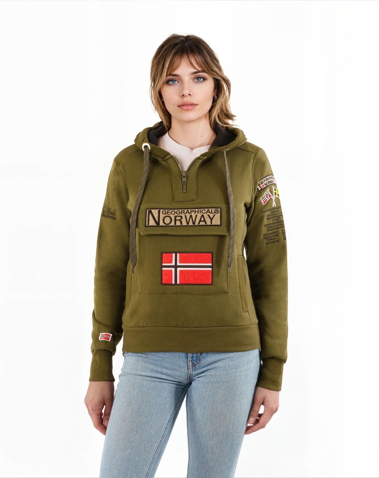 Geographical Norway Gymclass Damen - Kapuzenpullover - Geographical Norway - S Khaki