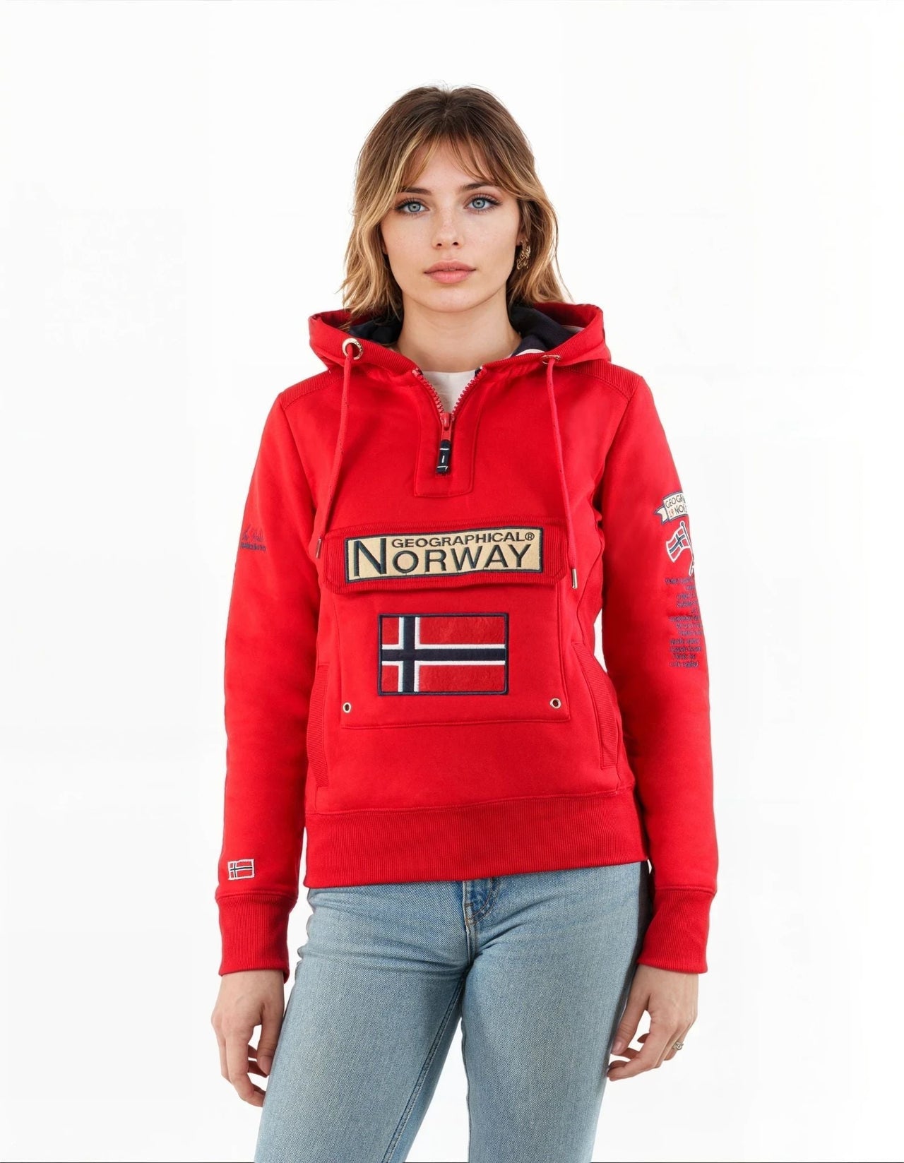 Geographical Norway Gymclass Femme - Sweat à capuche - Geographical Norway - S Rouge