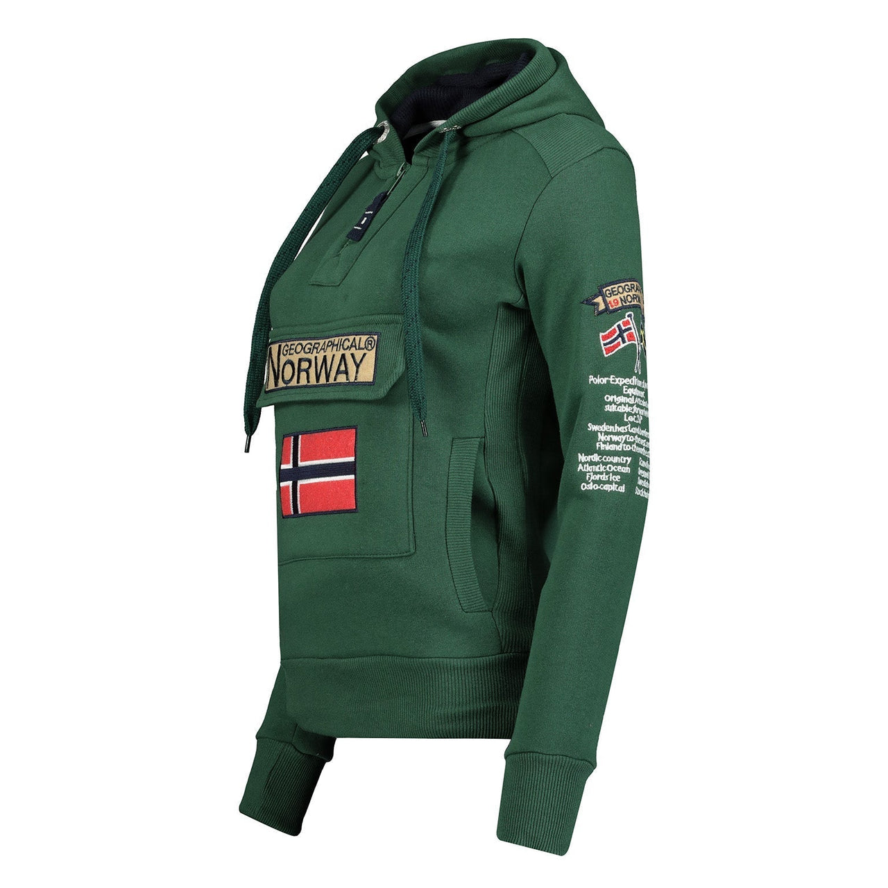 Geographical Norway Gymclass Femme - Sweat à capuche - Geographical Norway - S Vert Sapin