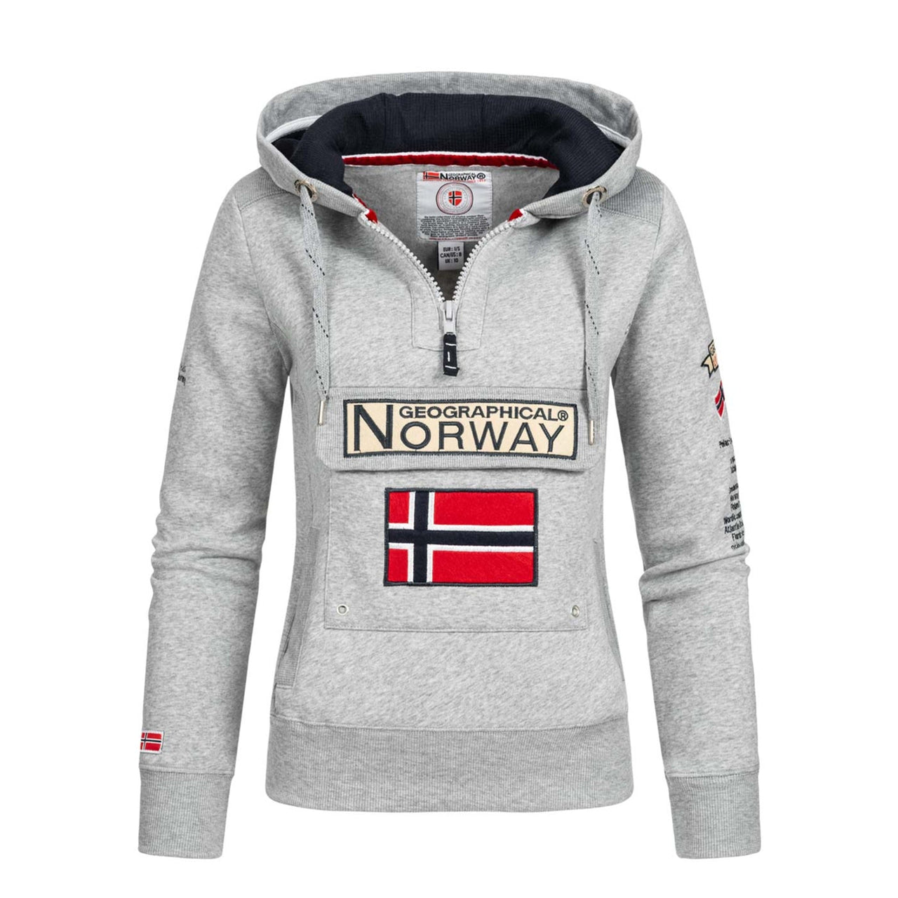 Geographical Norway Gymclass Damen - Kapuzenpullover - Geographical Norway - S Hellgrau