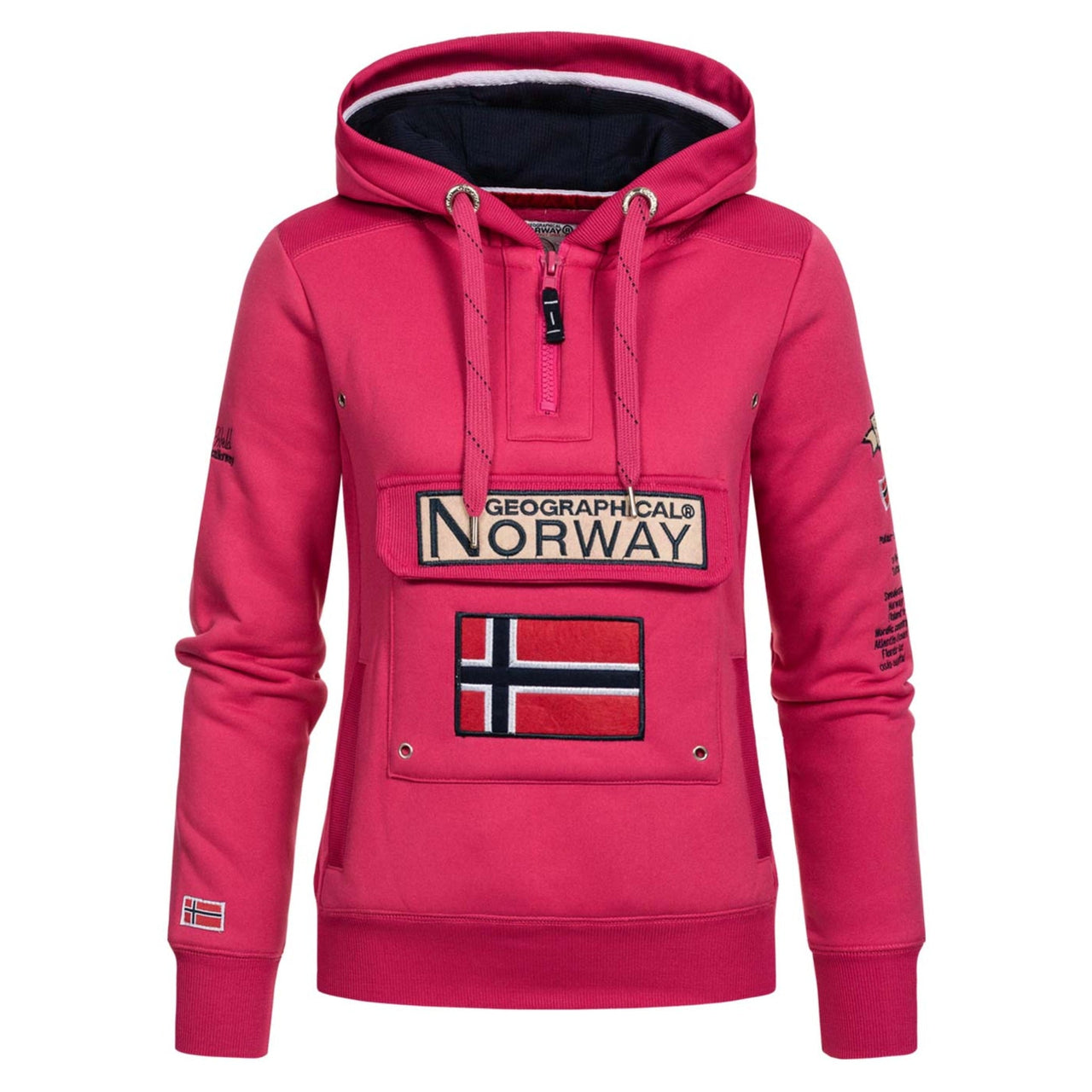 Geographical Norway Gymclass Damen - Kapuzenpullover - Geographical Norway - S Flash Pink