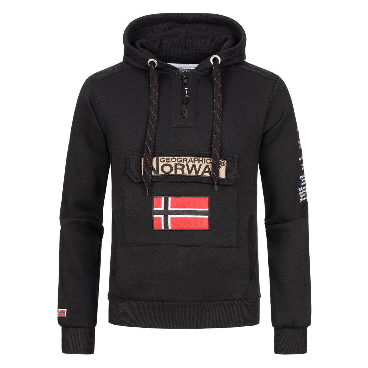 Geographical Norway Gymclass Uomo - Felpa con cappuccio - Geographical Norway - 3XL Nero