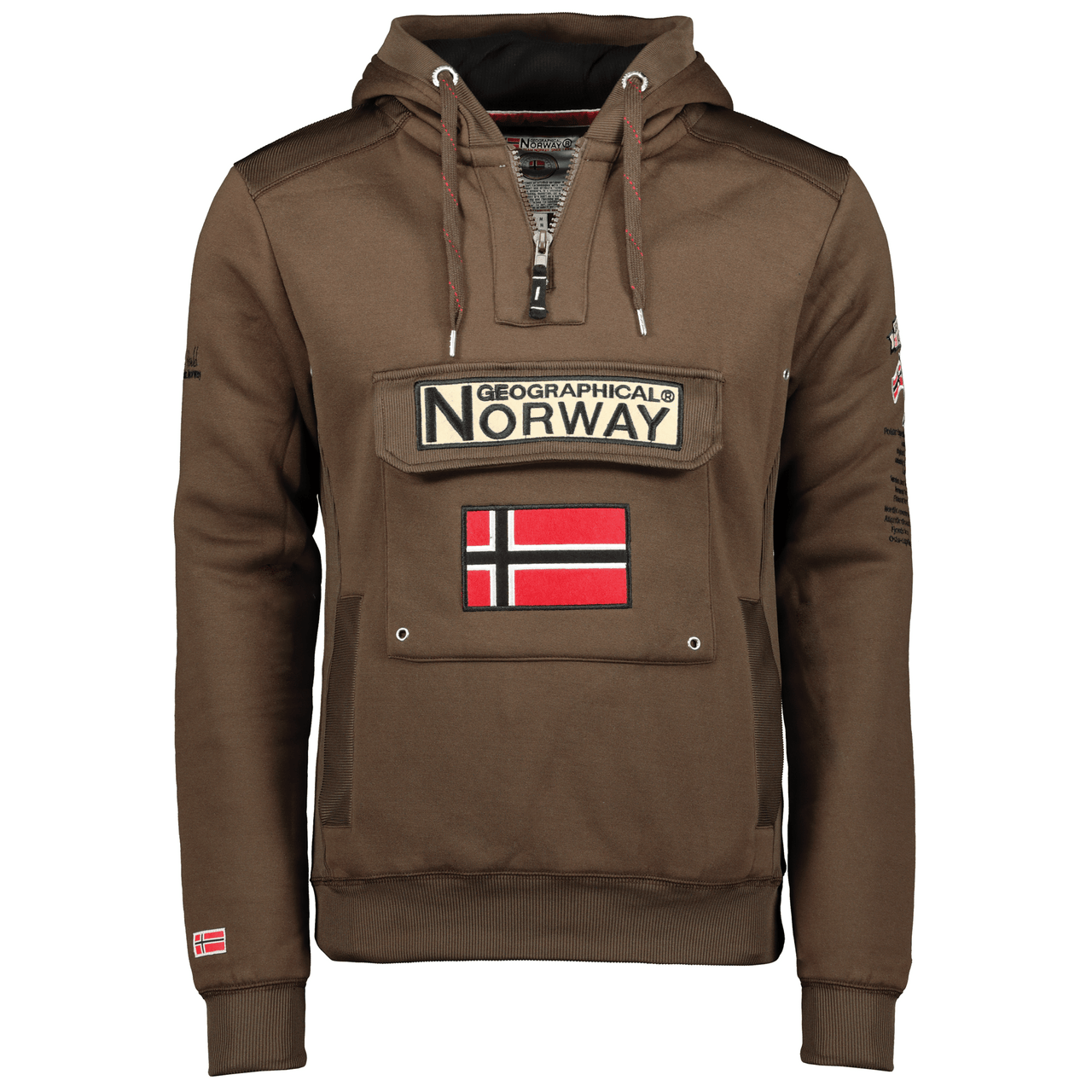 Geographical Norway Gymclass Uomo - Felpa con cappuccio - Geographical Norway - 3XL Marrone