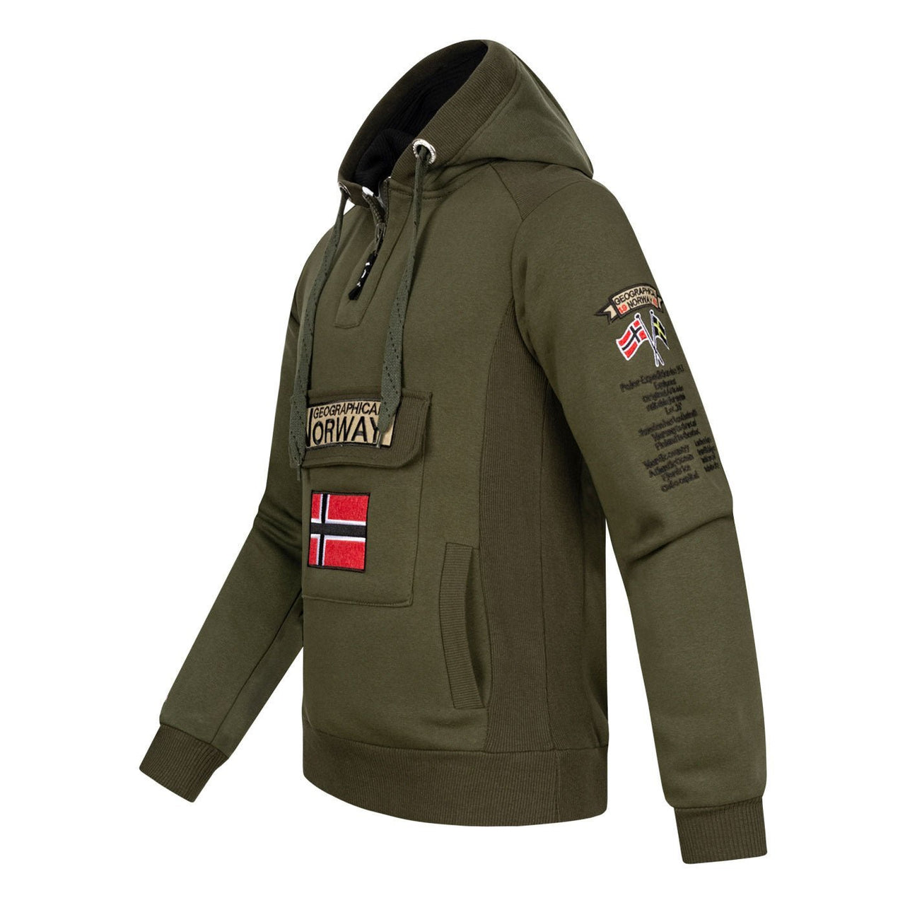 Geographical Norway Gymclass Men - Hooded Sweatshirt - Geographical Norway - XL Khaki