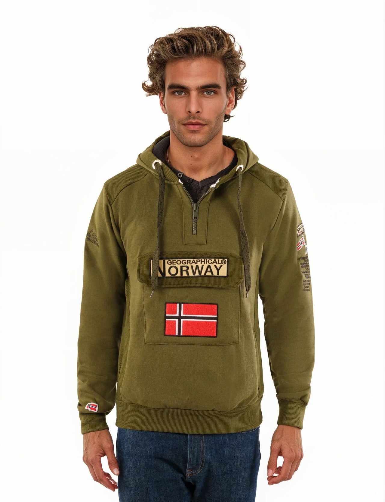 Geographical Norway Gymclass Homme - Kapuzenpullover - Geographical Norway - XL Khaki
