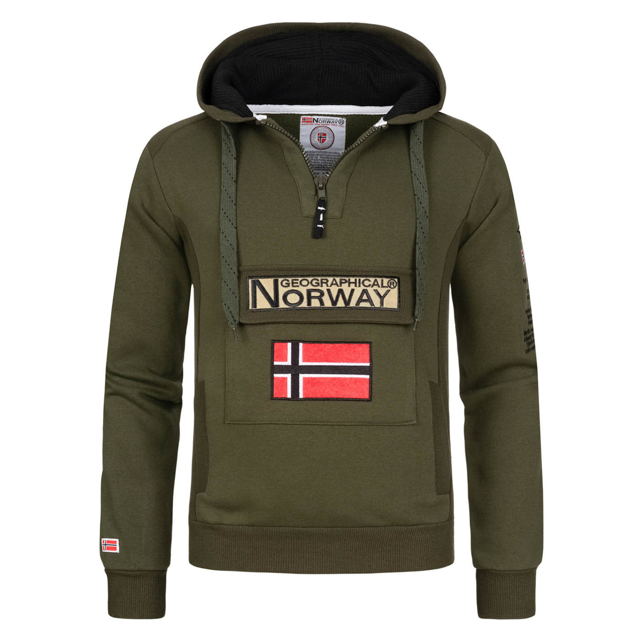 Geographical Norway Gymclass Men - Hooded Sweatshirt - Geographical Norway - XL Khaki