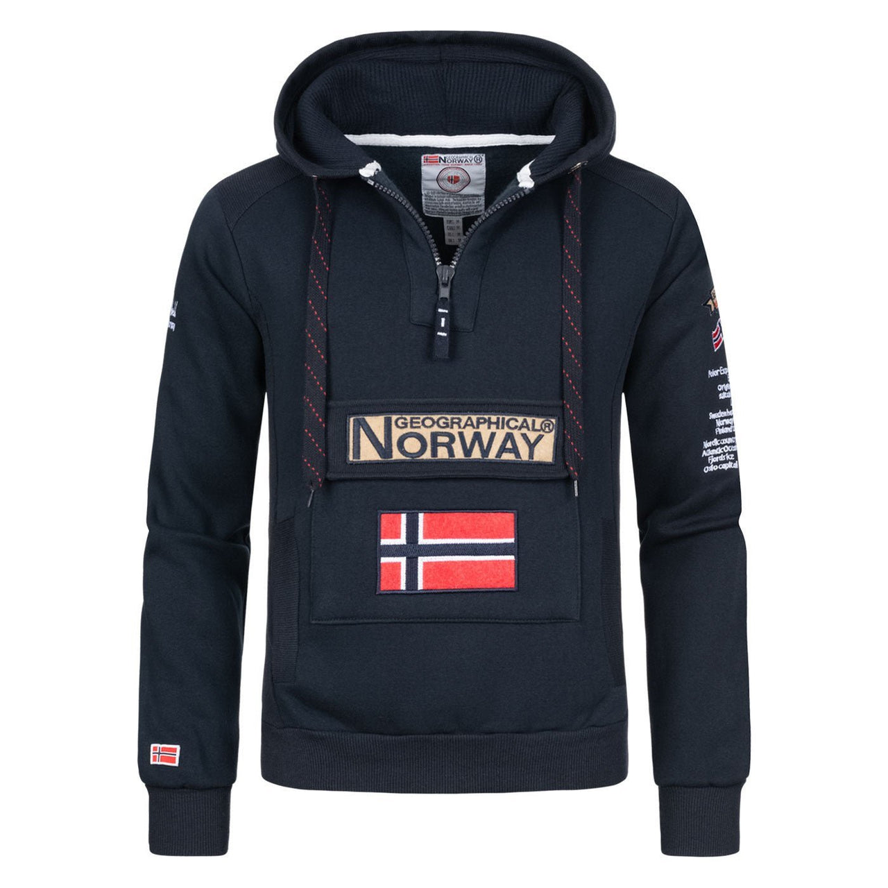 Geographical Norway Gymclass Uomo - Felpa con cappuccio - Geographical Norway - L Navy
