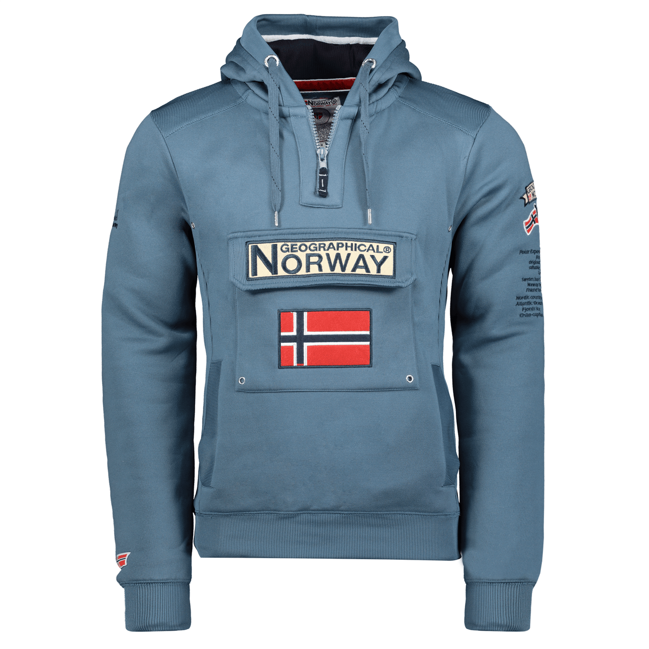 Geographical Norway Gymclass Men - Hooded Sweatshirt - Geographical Norway - S Bleu Petrole