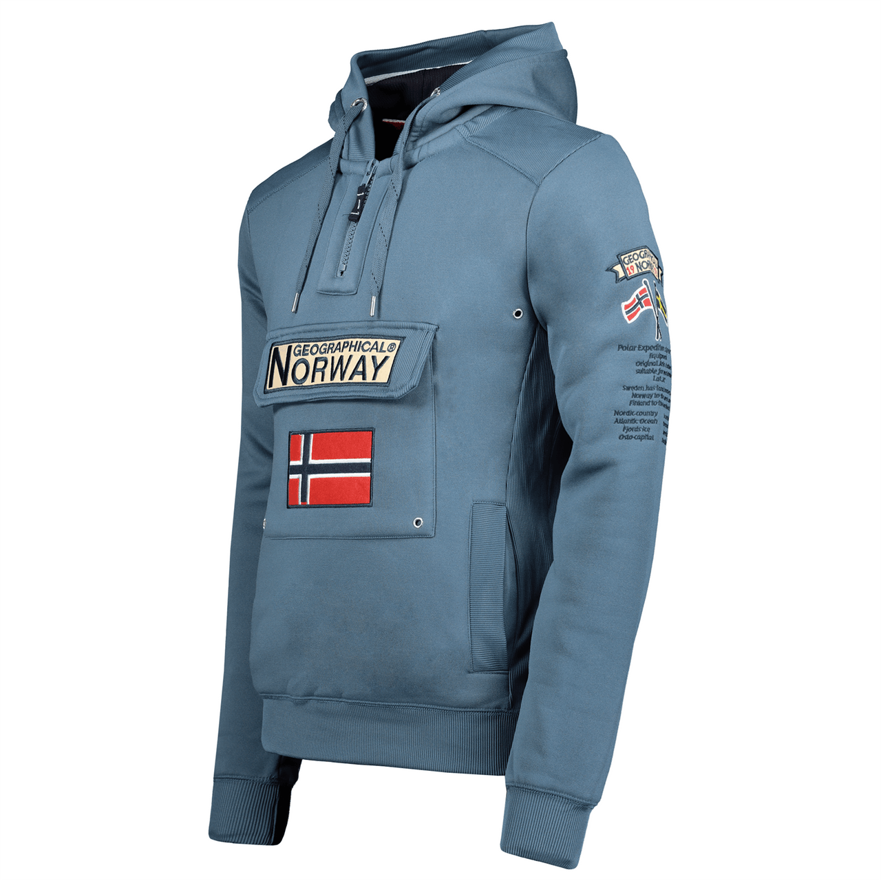 Geographical Norway Gymclass Homme - Sweat à Capuche - Geographical Norway - S Bleu Petrole
