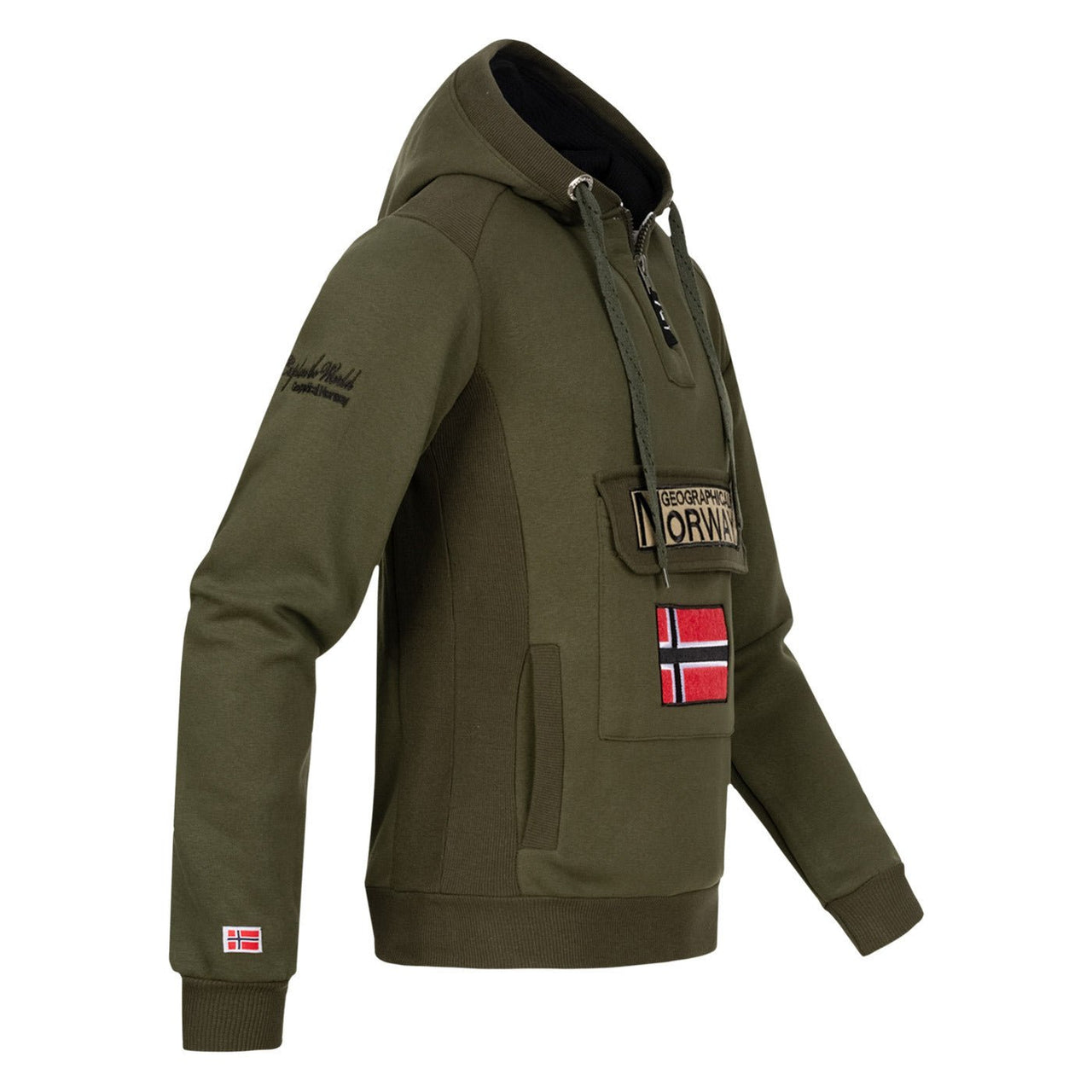 Geographical Norway Gymclass Men - Hooded Sweatshirt - Geographical Norway - XL Khaki