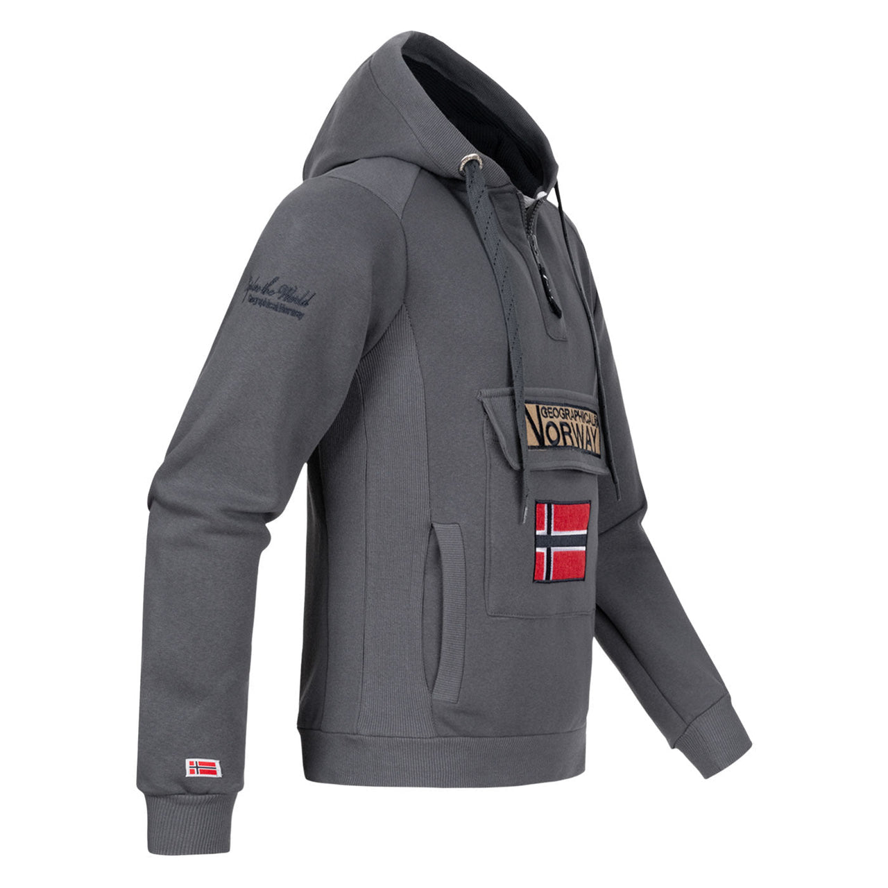 Geographical Norway Gymclass Men - Hooded Sweatshirt - Geographical Norway - XXL Gris Fonce