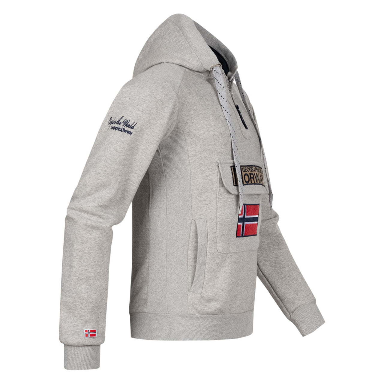 Geographical Norway Gymclass Homme - Kapuzenpullover - Geographical Norway - S Hellgrau