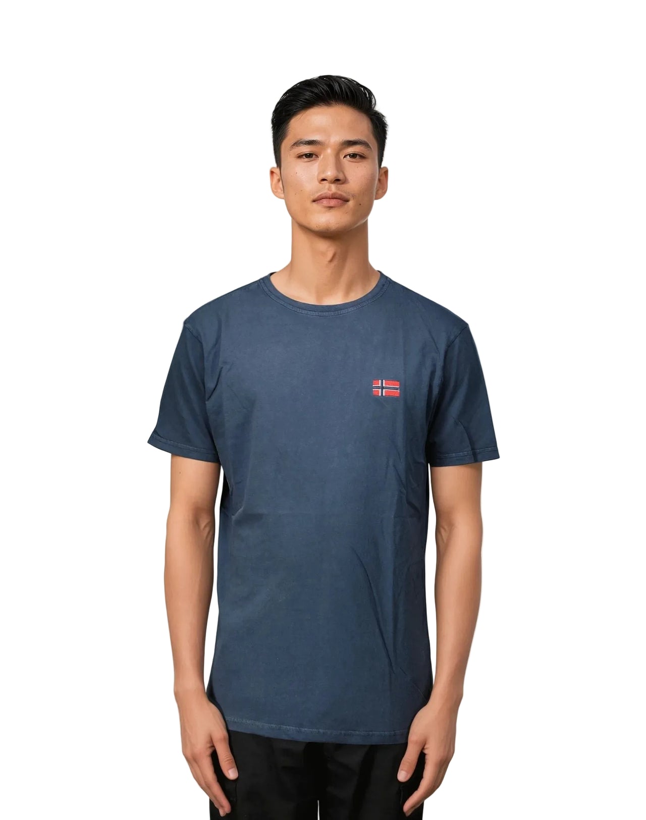 Geographical Norway Jactus - Maglietta a maniche corte da uomo con bandiera - Geographical Norway - S Navy