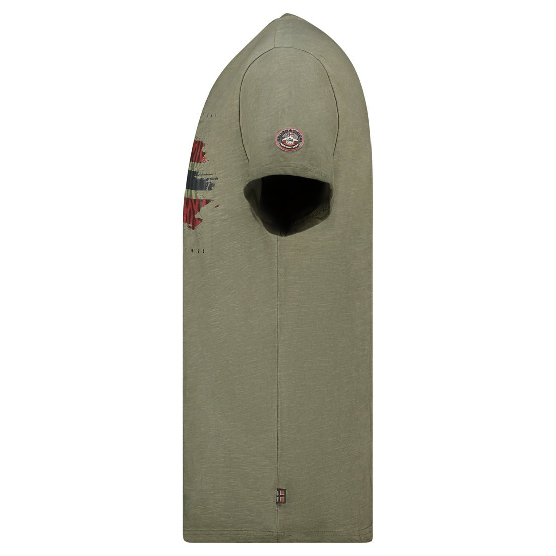 Geographical Norway JOPOGRAPHE - T-Shirt Homme Manches Courtes avec Drapeau - Geographical Norway - S Olive