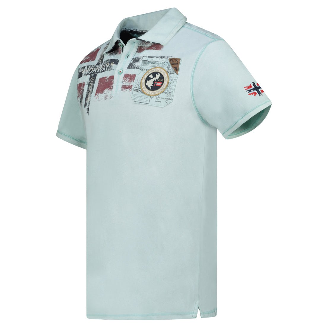 Geographical Norway KIMAC Homme - Polo Manches Courtes 100% Coton - Geographical Norway - S Menthe