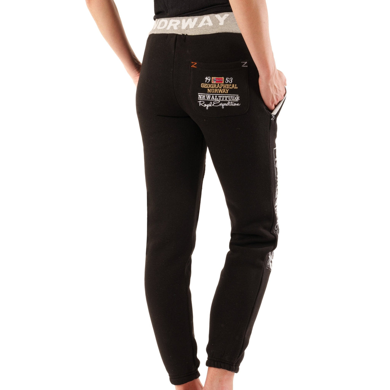 Geographical Norway Myer Donna - Pantaloni da jogging a vita bassa con cintura stretta - Geographical Norway MYER_LADY_GRIS_CLAIR_S_EO_SDB-MYER_LADY_GRIS_CLAIR_M_EO_SDB-MYER_LADY_GRIS_CLAIR_L_EO_SDB-MYER_LADY_LIGHT_GREY_XL_EO_SDB-MYER_LADY_LIGHT_GREY_XXL_EO_SDB-MYER_LADY_BLACK_S_EO_SDB-MYER_LADY_BLACK_M_EO_SDB-MYER_LADY_BLACK_L_EO_SDB-MYER_LADY_BLACK_XL_EO_SDB-MYER_LADY_BLACK_XXL_EO_SDB