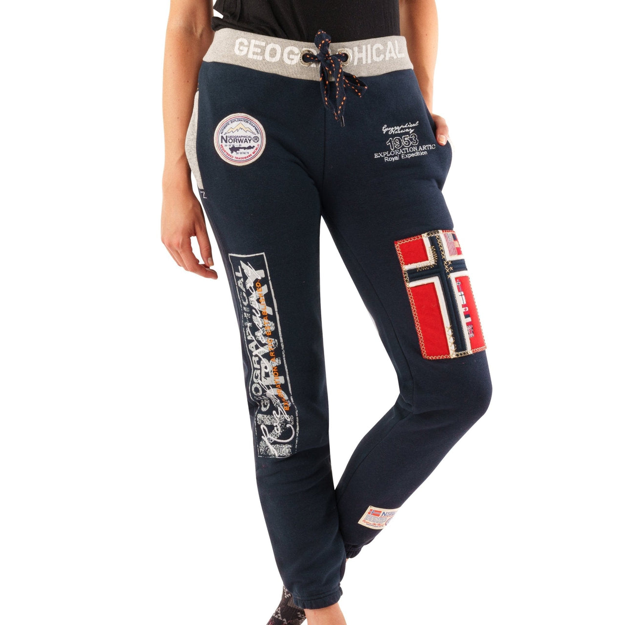 Geographical Norway Myer Donna - Pantaloni da jogging a vita bassa con cintura stretta - Geographical Norway MYER_LADY_GRIS_CLAIR_S_EO_SDB-MYER_LADY_GRIS_CLAIR_M_EO_SDB-MYER_LADY_GRIS_CLAIR_L_EO_SDB-MYER_LADY_LIGHT_GREY_XL_EO_SDB-MYER_LADY_LIGHT_GREY_XXL_EO_SDB-MYER_LADY_BLACK_S_EO_SDB-MYER_LADY_BLACK_M_EO_SDB-MYER_LADY_BLACK_L_EO_SDB-MYER_LADY_BLACK_XL_EO_SDB-MYER_LADY_BLACK_XXL_EO_SDB
