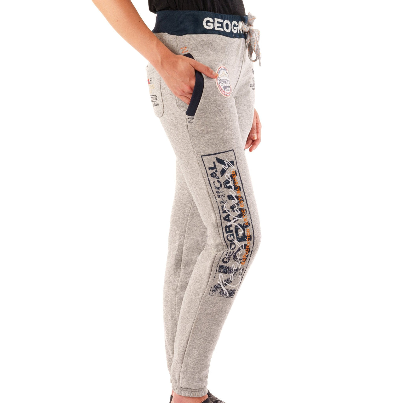 Geographical Norway Myer Donna - Pantaloni da jogging a vita bassa con cintura stretta - Geographical Norway MYER_LADY_GRIS_CLAIR_S_EO_SDB-MYER_LADY_GRIS_CLAIR_M_EO_SDB-MYER_LADY_GRIS_CLAIR_L_EO_SDB-MYER_LADY_LIGHT_GREY_XL_EO_SDB-MYER_LADY_LIGHT_GREY_XXL_EO_SDB-MYER_LADY_BLACK_S_EO_SDB-MYER_LADY_BLACK_M_EO_SDB-MYER_LADY_BLACK_L_EO_SDB-MYER_LADY_BLACK_XL_EO_SDB-MYER_LADY_BLACK_XXL_EO_SDB
