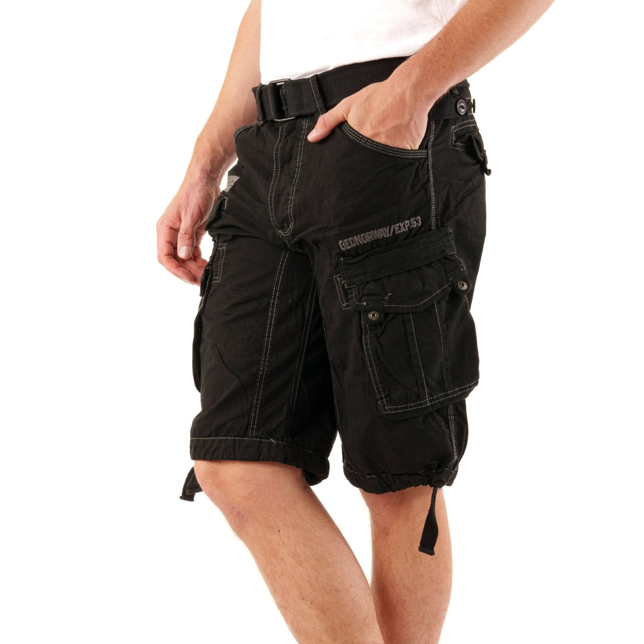 Geographical Norway Panoramique Homme Noir - Bermuda délavé Noir - Geographical Norway - S Noir