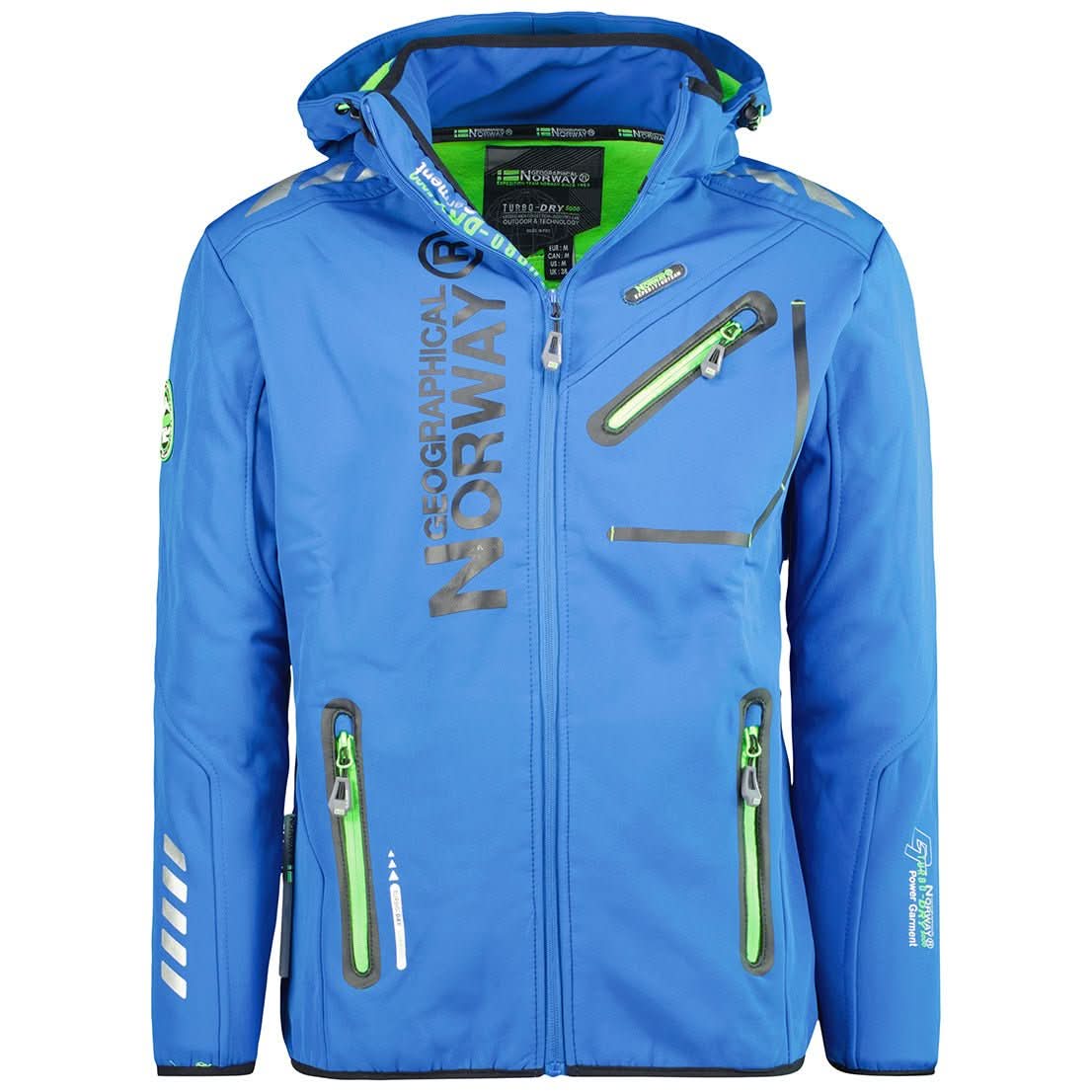 Geographical Norway Royaute Homme - Softshell Bleu Royal Vert - Geographical Norway - S Bleu Royal Vert