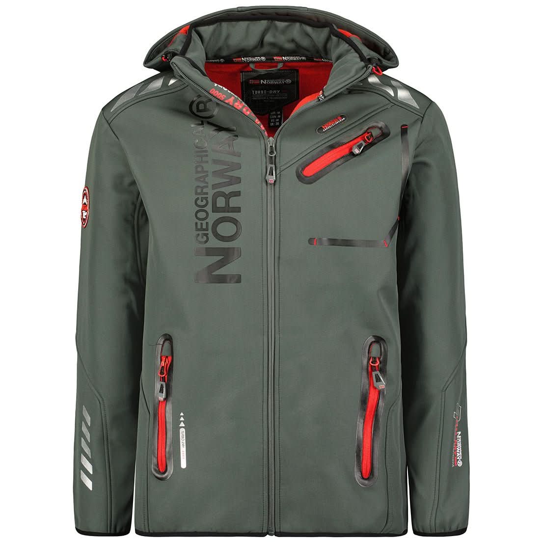 Geographical Norway Royaute Homme - Softshell Dunkelgrau Rot - Geographical Norway - S Dunkelgrau Rot