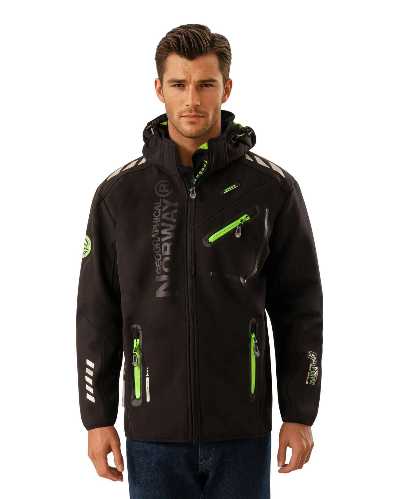 Geographical Norway Royaute Homme - Softshell Noir Vert - Geographical Norway - S Noir Vert