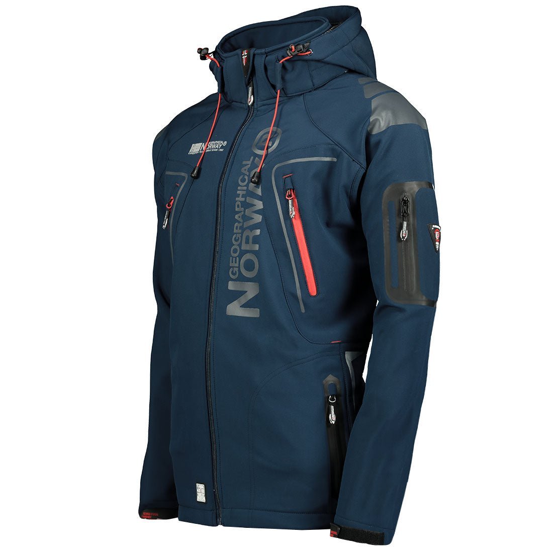 Geographical Norway Techno Homme - Blouson Softshell - Geographical Norway - S Marine Rouge