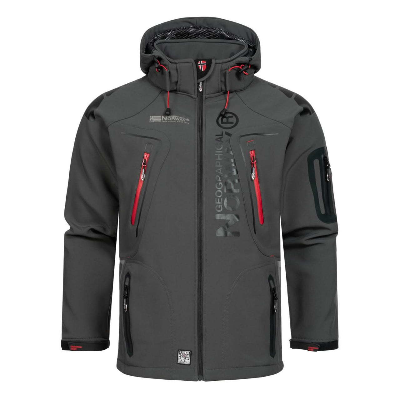 Geographical Norway Techno Homme - Softshell Jacket Dark Grey Red - Geographical Norway - S Dark Grey Red