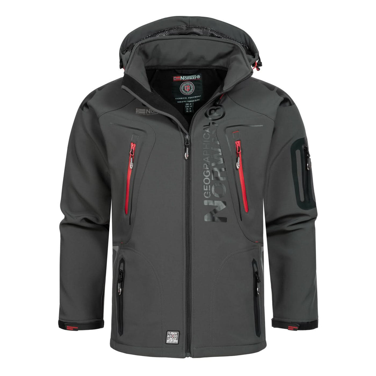 Geographical Norway Techno Man - Giacca softshell Grigio Scuro Rosso - Geographical Norway - S Grigio Scuro Rosso