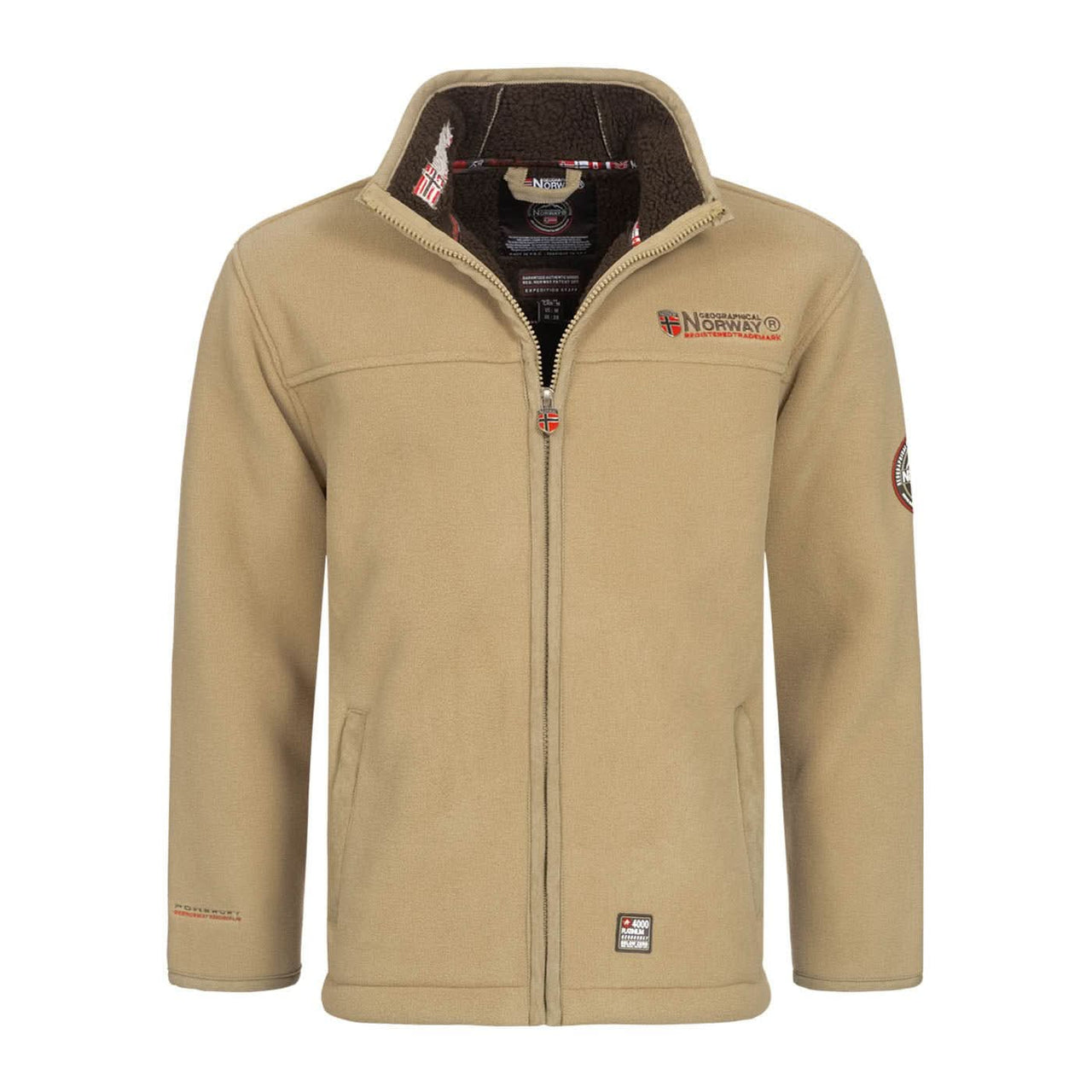 Geographical Norway Ubolt Homme - Veste polaire contrecollée en sherpa Beige Beige - Geographical Norway - S Beige