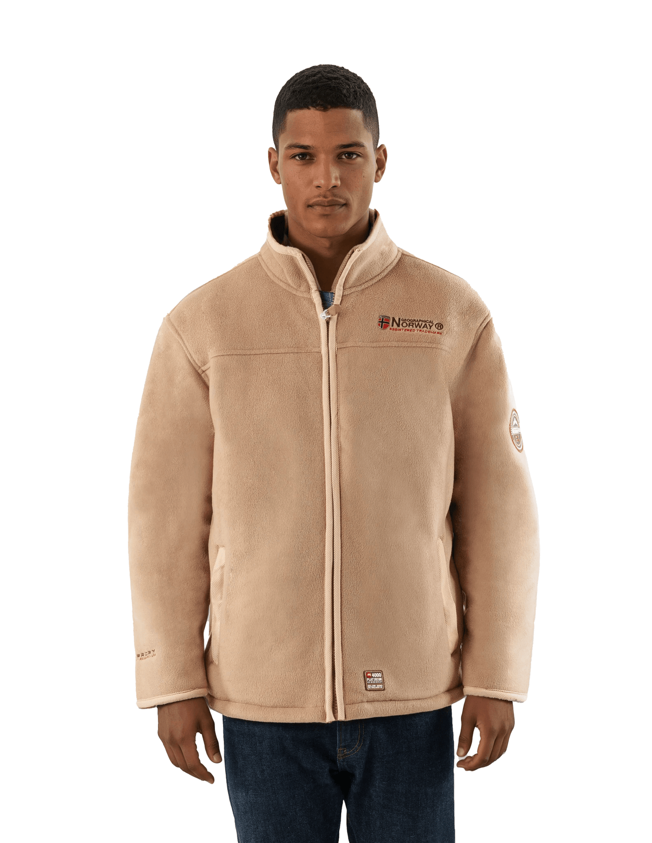 Geographical Norway Ubolt Homme - Laminated fleece jacket in sherpa Beige Beige - Geographical Norway - S Beige