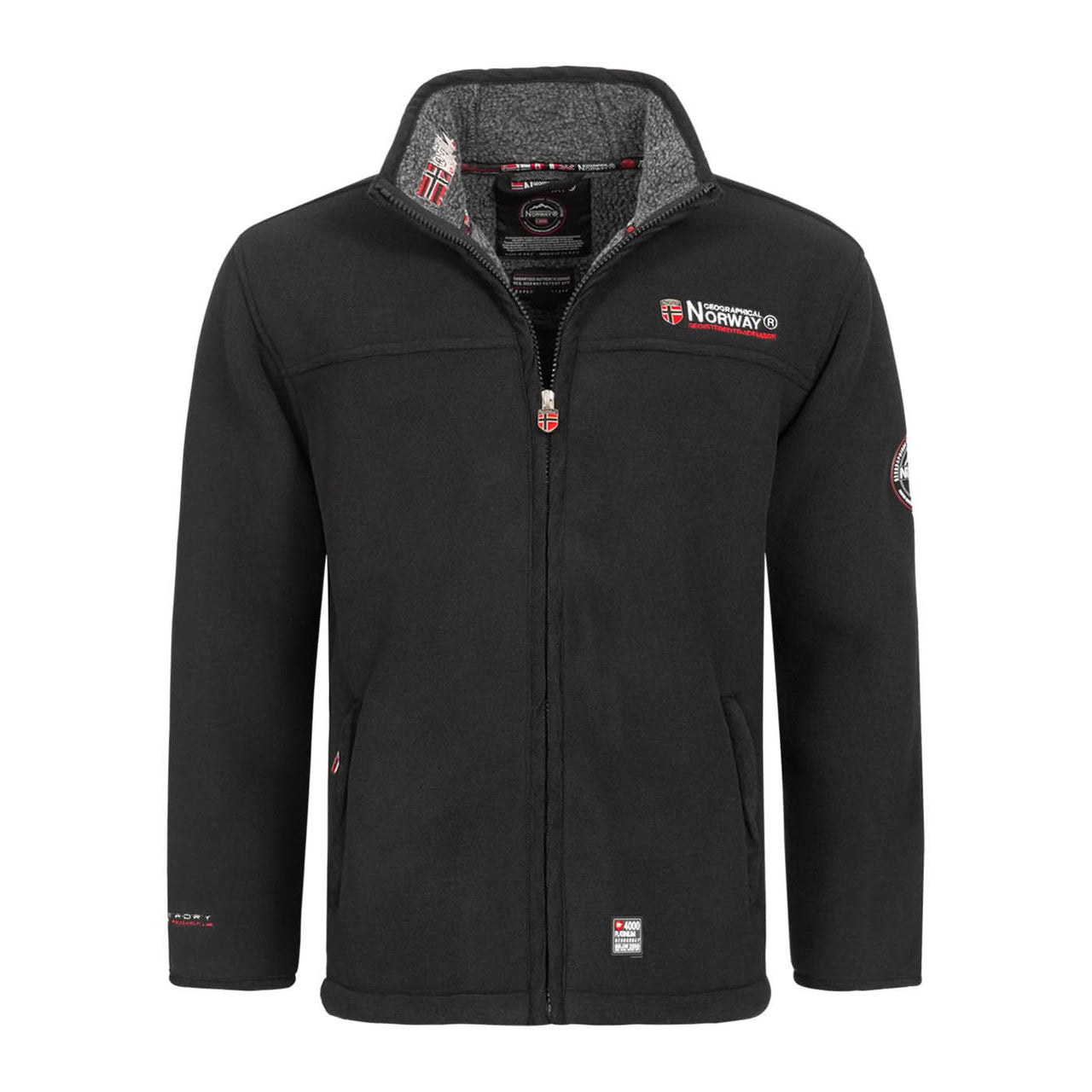 Geographical Norway Ubolt Homme - Kaschierte Sherpa-Fleecejacke Schwarz - Geographical Norway - S Schwarz