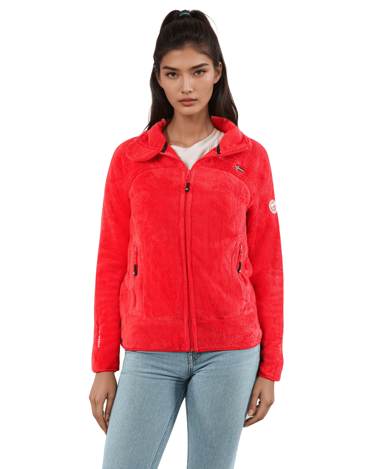Geographical Norway Upaline Femme - Polaire zippée toute douce - Geographical Norway - S Rouge