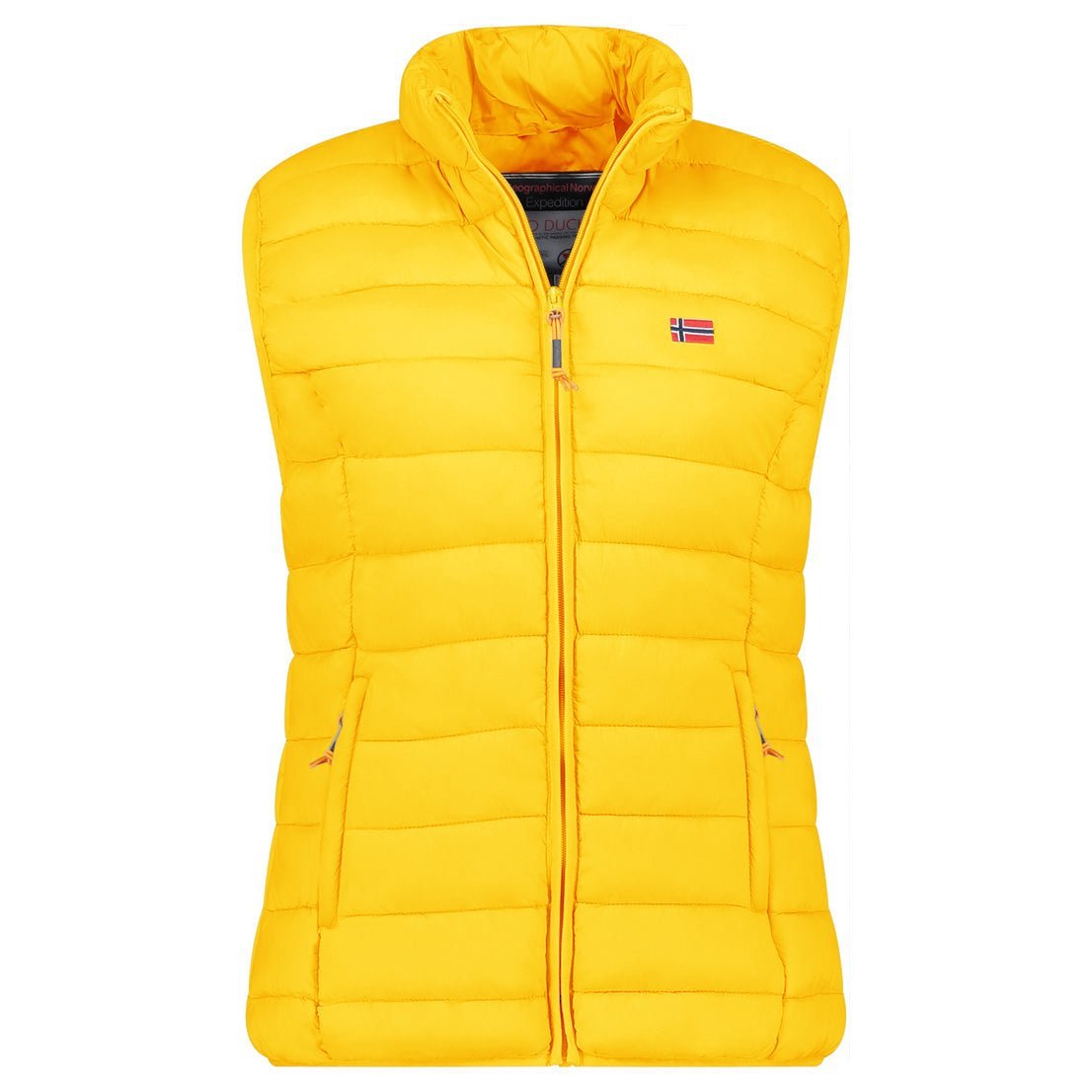 Geographical Norway VATIKOLOR Femme - Gilet Sans Manche avec Zip - Geographical Norway - S Moutarde