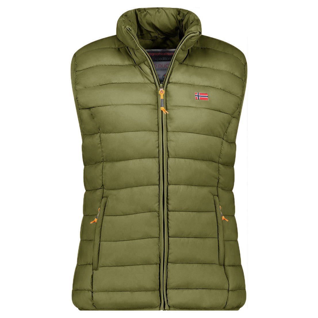 Geographical Norway VATIKOLOR Femme - Gilet Sans Manche avec Zip - Geographical Norway - S Olive